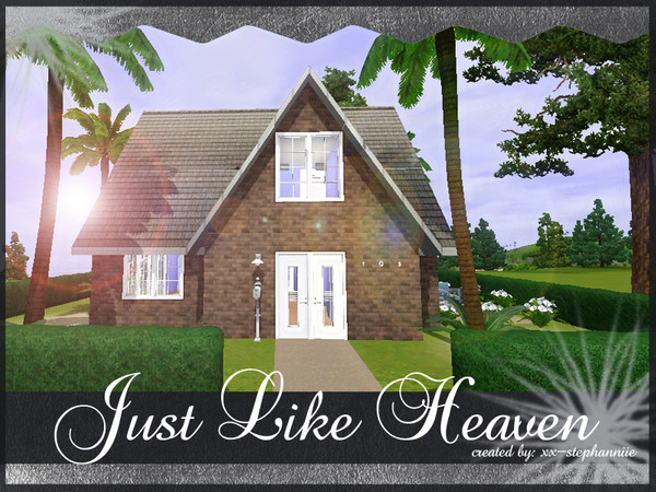 Sims 3 — Just Like Heaven by xx-stephanniie2 — A house with 1x doublebed. Place for 1 car. And a medium garden with