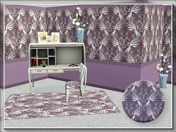 Sims 3 — marcorse_wings pattern by marcorse — Wings is an abstract purple design with a motif resembling upraised wings.