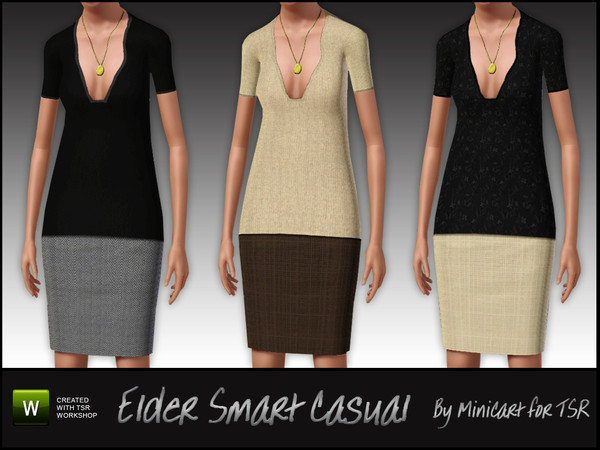 Sims 3 — Female Elder Smart Casual by minicart — Casual but smart outfit for your elder female Sims for everyday complete
