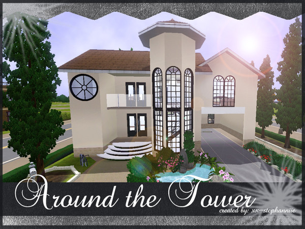 Sims 3 — Around The Tower by xx-stephanniie2 — 2 slpk. , 1,5 badk., 2 Parkp. A house with 2x doublebed. 2 spaces for a