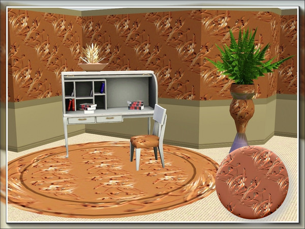 Sims 3 — marcorse_beaten copper pattern by marcorse — A brightish copper coloured metal pattern with a beaten texture.