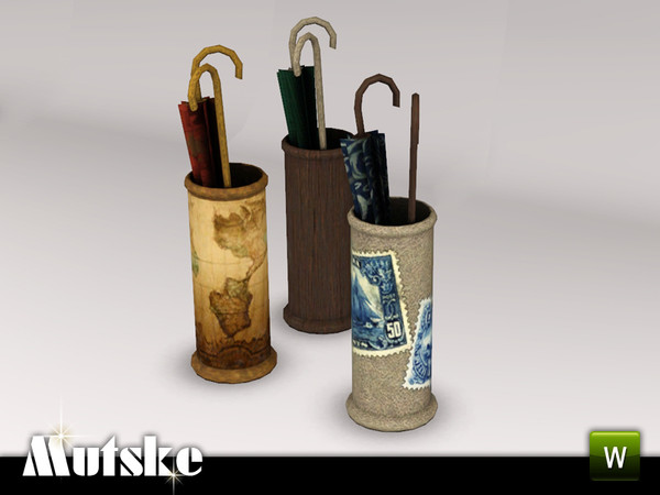Sims 3 — Hallway Aria Umbrellastand by Mutske — 3 recolorable parts. Environment 3. Made by Mutske@TSR. TSRAA.