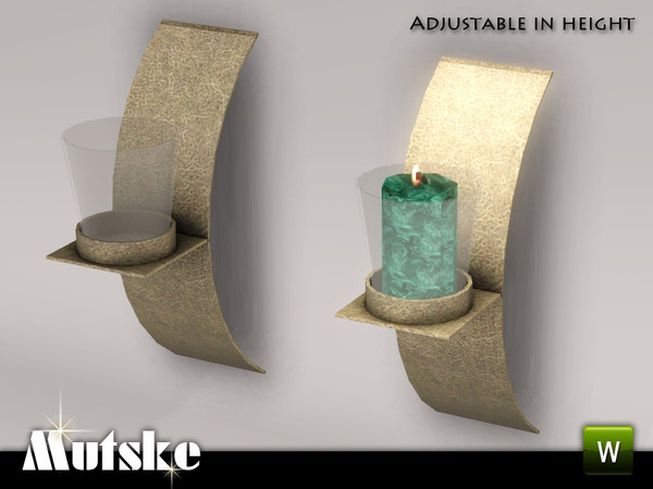Sims 3 — Hallway Aria Wall Candle Holder by Mutske — 3 recolorable parts. Environment 1. Made by Mutske@TSR. TSRAA.