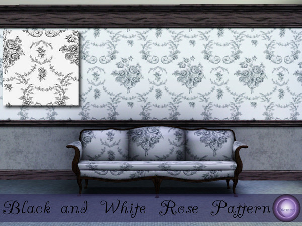Sims 3 — D2DBlack Floral by D2Diamond — Two part recolorable. Designed by D2Diamond @TSR.