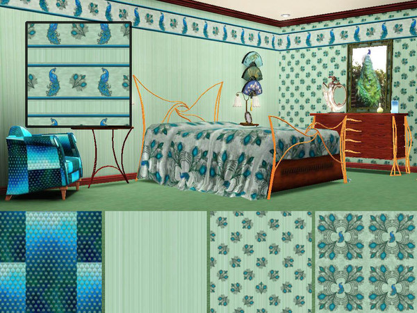 Sims 3 — PrettyPeacockBorder2 by Rennara — by Rennara