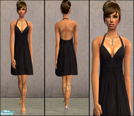 Sims 2 — Little Black Dress -  Chiffon by Aleeza — Don\'t forget to download my mesh \"Mesh_Aleeza_Cocktail\"