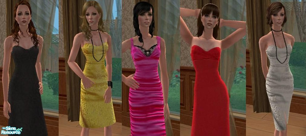 Sims 2 — Formal dresses by olcia_olivinea — Set of five pretty dresses. They can be wear as formal or everyday clothes.