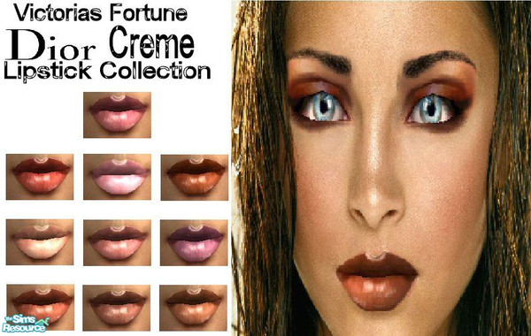 Sims 2 — VF Dior Creme Lipstick Collection by fortunecookie1 — These ultra creamy colors are just the shade of lipstick