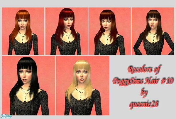 Sims 2 — Recolors of PeggySims Hair #10 by queenie28 — Lovely style from PeggySims. 6 colors available. Hair is binned
