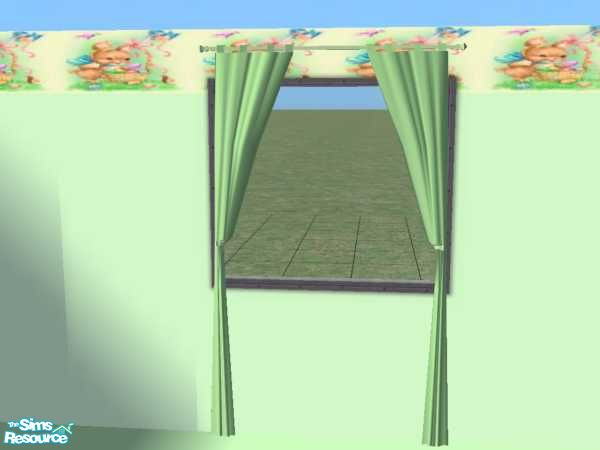 Sims 2 — easter living room  - Easter Curtins Loft by sweetheartwva — curtins for the easter room. recolored of the loft