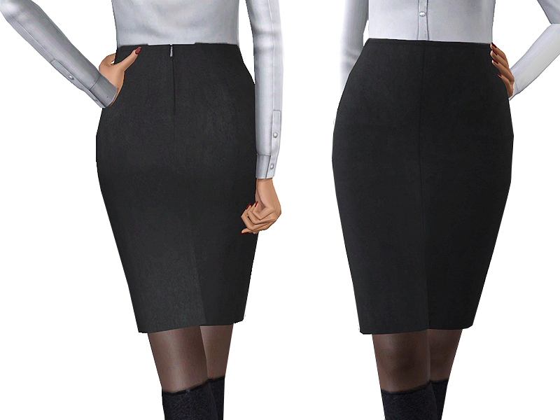 The Sims Resource - Suede Pencil Skirt for Female Elders