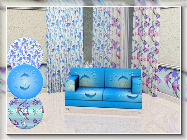 Sims 3 — marcorse_seaworld pattern set by marcorse — A set of three sea-world patterns featuring tropical angel fish,