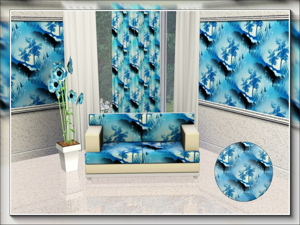 Sims 3 — marcorse_high meadow moon pattern by marcorse — Trees and grass on the side of a hill in a high meadow,