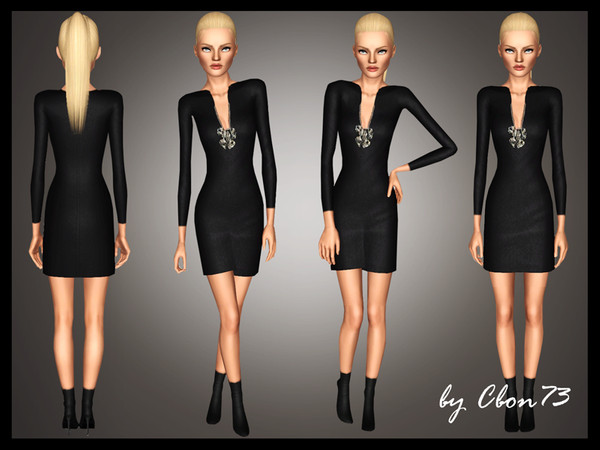 Sims 3 —  by Cbon73 — This is for your sims a mini Dress,with an embellished jewel collar. Female Adult and Youg Adult.