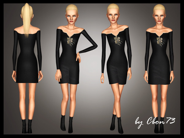 Sims 3 —  by Cbon73 — This is for your lady sims, aembellished jewel dress with nude shoulders. Female Adult and Youg