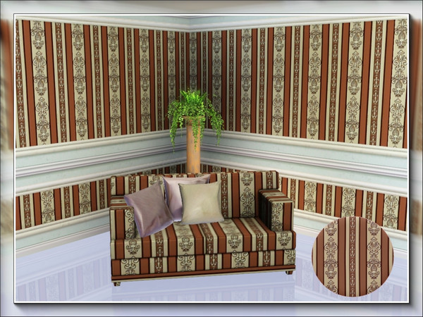 Sims 3 — marcorse_brown/beige Regency pattern by marcorse — Another classic - this time a figured Regency stripe in brown