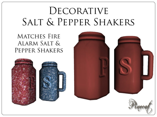 Sims 3 — Decorative Salt 'n Pepper Shakers by Pinecat — A little extra to add a homey feel to your kitchens! Matches Fire