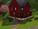 Sims 3 — The Red Barn Colonial house by xansur — A nice little open porch colonial home with a walk to the pond, catch