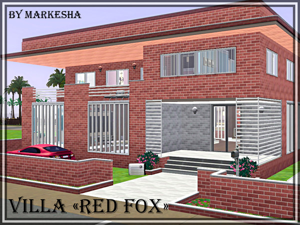 Sims 3 — Villa Red Fox by Markesha — 3 bdrs, 2 baths, nursery, swimming pool, 1 car