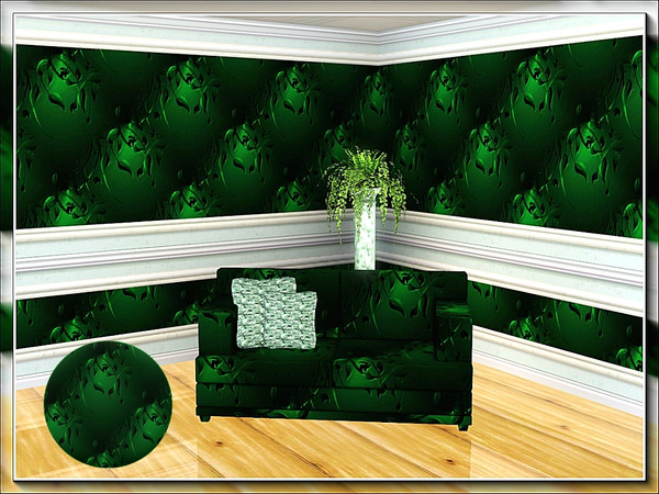 Sims 3 — marcorse_green leaves on green pattern by marcorse — A darker toned, but very striking, diagonal design of green