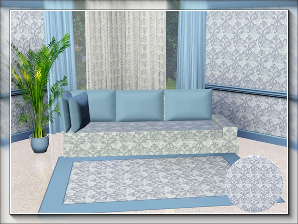 Sims 3 — marcorse_victorian floral lace pattern by marcorse — An allover floral lace design in blue and grey, with a