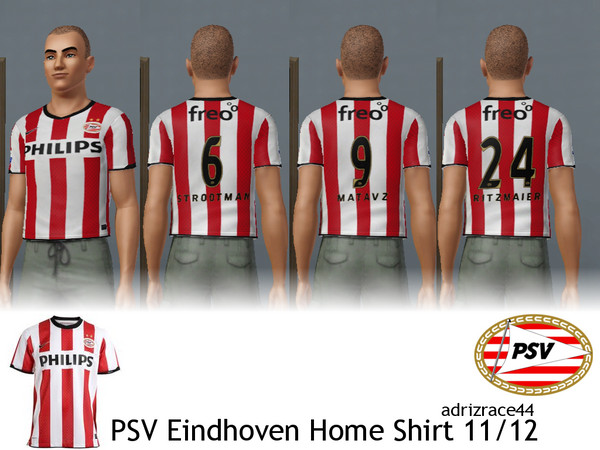 Sims 3 — PSV Eindhoven Home Shirt 11/12 by adrizrace44 — This is my PSV Eindhoven Home Shirt for the 2011-2012 season.