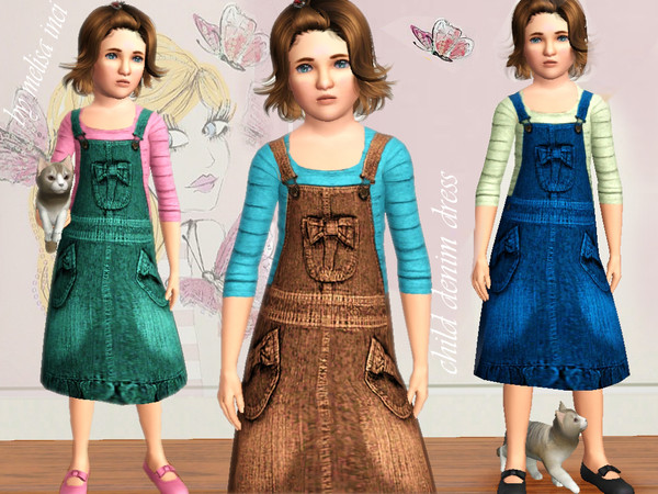 Sims 3 — Child Denim Dress  by melisa_inci — Denim Dress for your child sims Everyday-Formal Child 2 Recolorable Part 