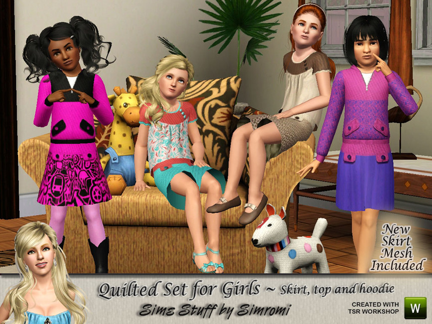The Sims Resource Quilted Outfit Set for Girls new skirt mesh