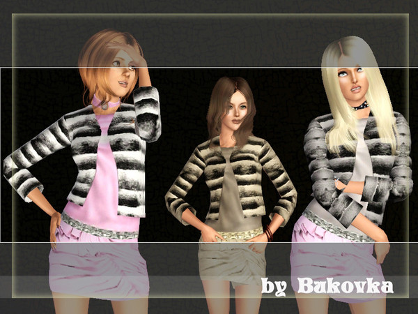 Sims 3 — Fur Jacket Female by bukovka — Fur jacket. At its creation any animal has not suffered.