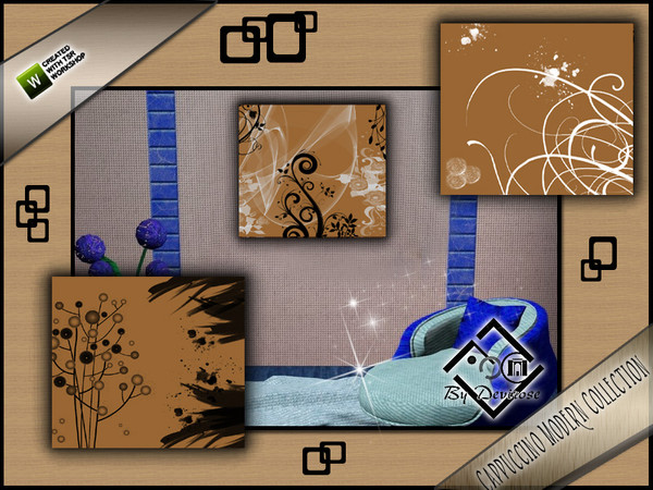 Sims 3 — Cappuccino Modern Collection by Devirose — Modern,abstracts,cool paintings for modern houses.The images are my