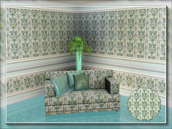 Sims 3 — marcorse_jencameo pattern by marcorse — A very pretty vertical cameo design in green and white.