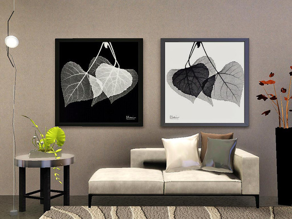 Sims 3 — Three Leaves on Black and White by ung999 — Three Leaves on Black and White made by Ung999 Art work by Albert