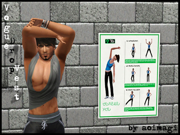 Sims 3 — Vogue Drop Vest YA - AM by Aaron Beerling by AB_Creations — Vest for your fit and stylish male sims by Aaron
