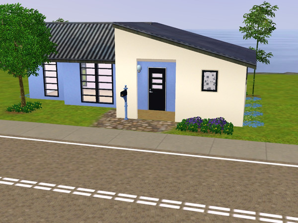 Sims 3 — Small Starter 15x10 by JazUnknown — 1 bedroom (2 singlebeds) 1 bathroom. Items used: Base Game + Late Night.