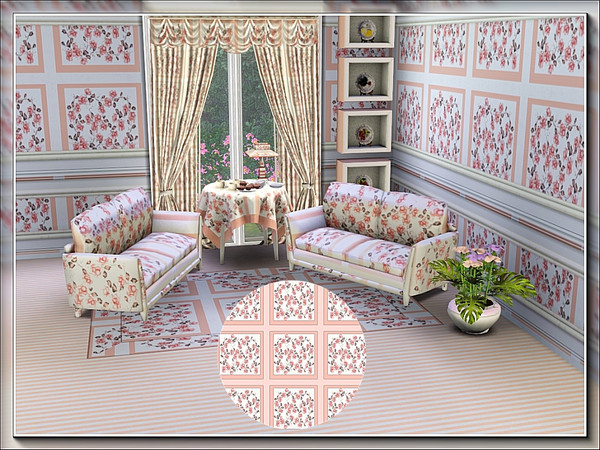 Sims 3 — marcorse_roses in pink pattern by marcorse — Delicate rose garlands in shades of pink, surrounded by a square
