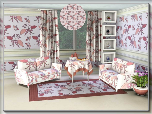 Sims 3 — marcorse_leafy bouquet  3 pattern by marcorse — Leaf and flower bouquets in dusky pink and red.