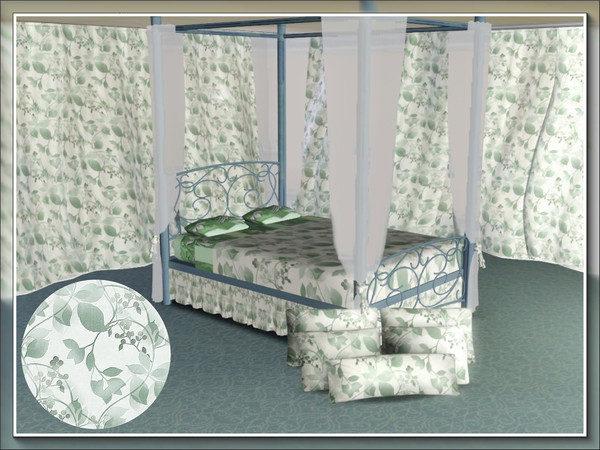 Sims 3 — marcorse_leaves entwined life pattern by marcorse — A simple design of entwined leaves in green on white. . with