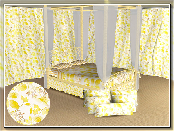 Sims 3 — marcorse_leaves entwined sunshine pattern by marcorse — The buttery yellow of summer sunshine is the colour of