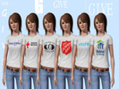 Sims 3 — Charity Logo Tees 1- Women by jezebel_the_nun — Show your Sims' charitable side by donning these charity logo*