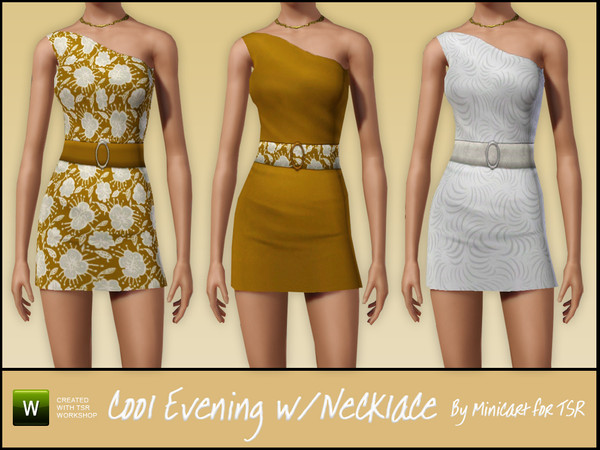 Sims 3 — Cool Evening with Necklace by minicart — Pretty Cool Evening dress for formal or everyday with necklace, for