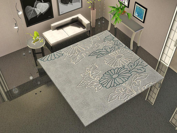 Sims 3 — Floral Rug 04 by ung999 — Rug mesh 4x4 by Ung999 -fully recolorable with three channels