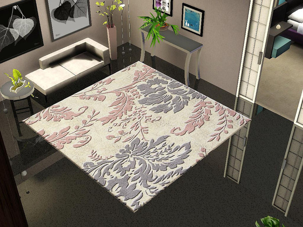 Sims 3 — Floral Rug 03 by ung999 — Rug Mesh 4x4 by Ung999 -fully recolorable with three channels
