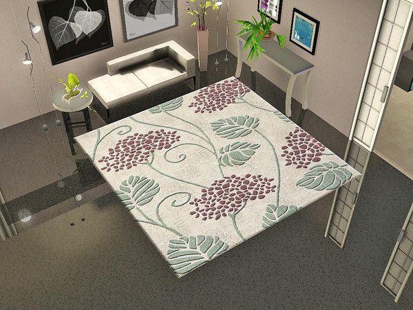 Sims 3 — Floral Rug 05 by ung999 — Rug mesh 4x4 by Ung999 - Fully recolorable with three channels