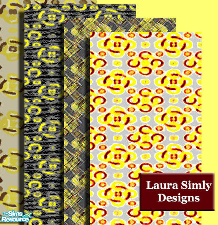 Sims 2 — Laura Simly Designs Dadoes Wallpaper Set by debs913 — Dadoes are so in the groove! These tweaked and twitchy
