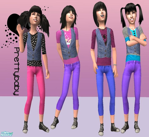 Sims 2 — Rocking Girls by pretty_baby — Little girl outfits inspired by her trendy older sister. No mesh needed. enjooy