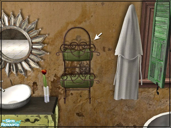 Sims 2 — Tuscany Bath - Towel rack by ~Monica~ — Requires bathroom 4 meshes by Sims In Paris; found on page 4 of