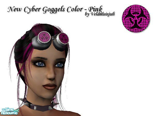 Sims 2 — Toxic Cyber Goggles Set - Pink by veldmuisjuh — This is 1 of the 4 new cyber goggles i made. I hope you guys
