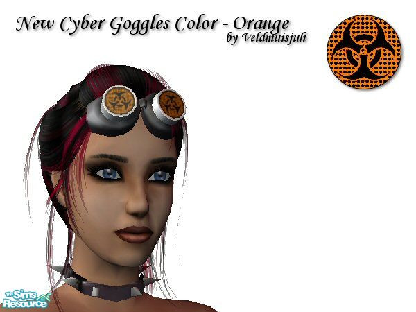 Sims 2 — Toxic Cyber Goggles Set - Orange by veldmuisjuh — This is 1 of the 4 new cyber goggles i made. I hope you guys