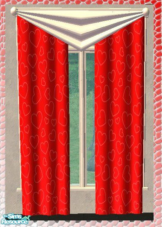 Sims 2 — Lovers Living Red -  Curtains by frogger1617 — Recolor of Detimgi\'s Ricca Living in Red and White, Perfect for