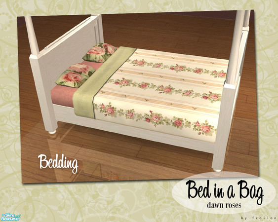 Sims 2 — Bed in a Bag - Dawn Roses - Bedding by froilan — Everything you need in one neat package! Your sims will relax